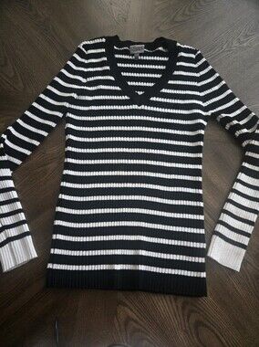 The SLOPE Brooklyn NY Striped Fitted Sweater sz XL